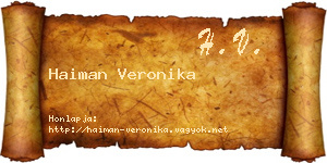 Haiman Veronika névjegykártya